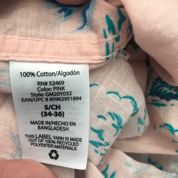 George classic fit 100% pink aloha shirt - Picture 9 of 10